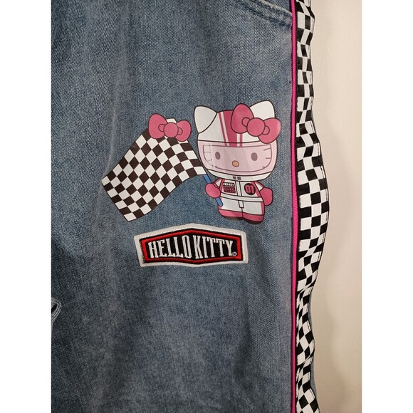 Hello Kitty and Friends Sanrio Racer Patches Wide Leg Light Jeans Size 15 - Picture 6 of 13